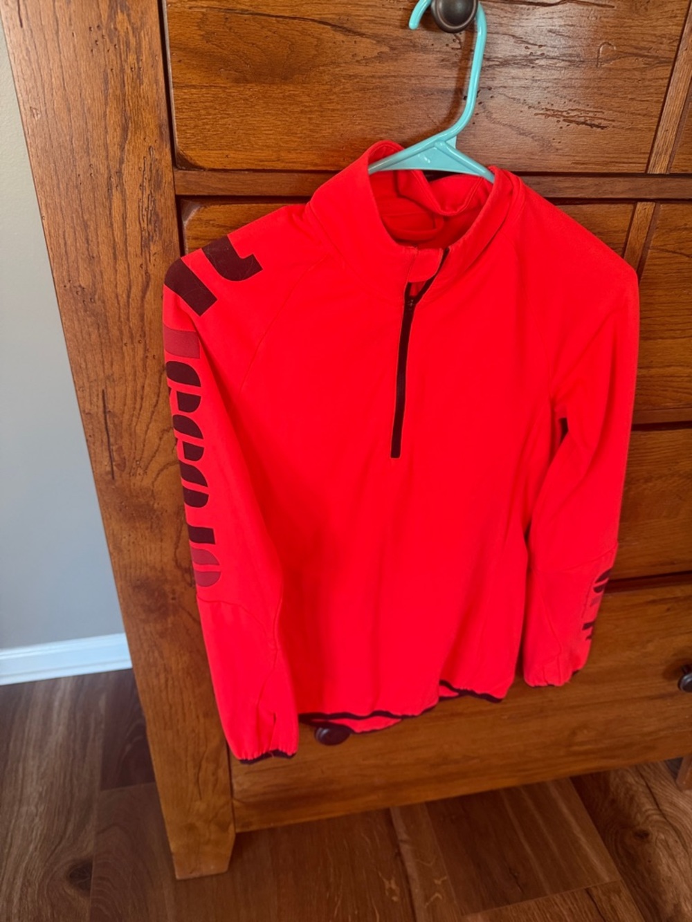 Reebok Red Long Sleeve Half-Zip Pullover